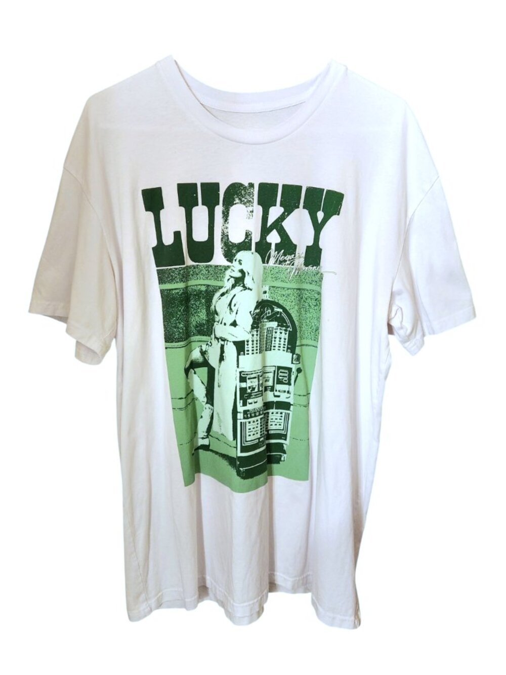 Megan Moroney OFFICIAL Lucky Tour T-Shirt Size XL White Green Shamrock USA